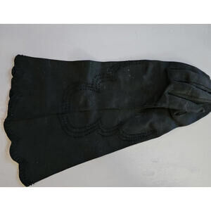 Vintage R & Fuller Black Cotton Dress Gloves Made in Italy Size 7